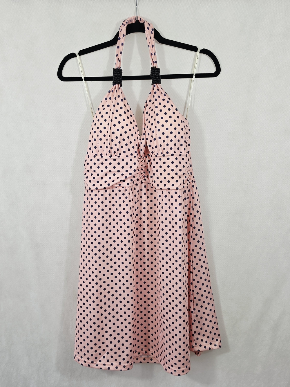 Kiwi & Punch Pinup Pink Halter Polka-dot Dress